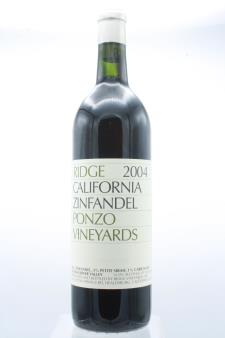 Ridge Vineyards Zinfandel Ponzo 2004