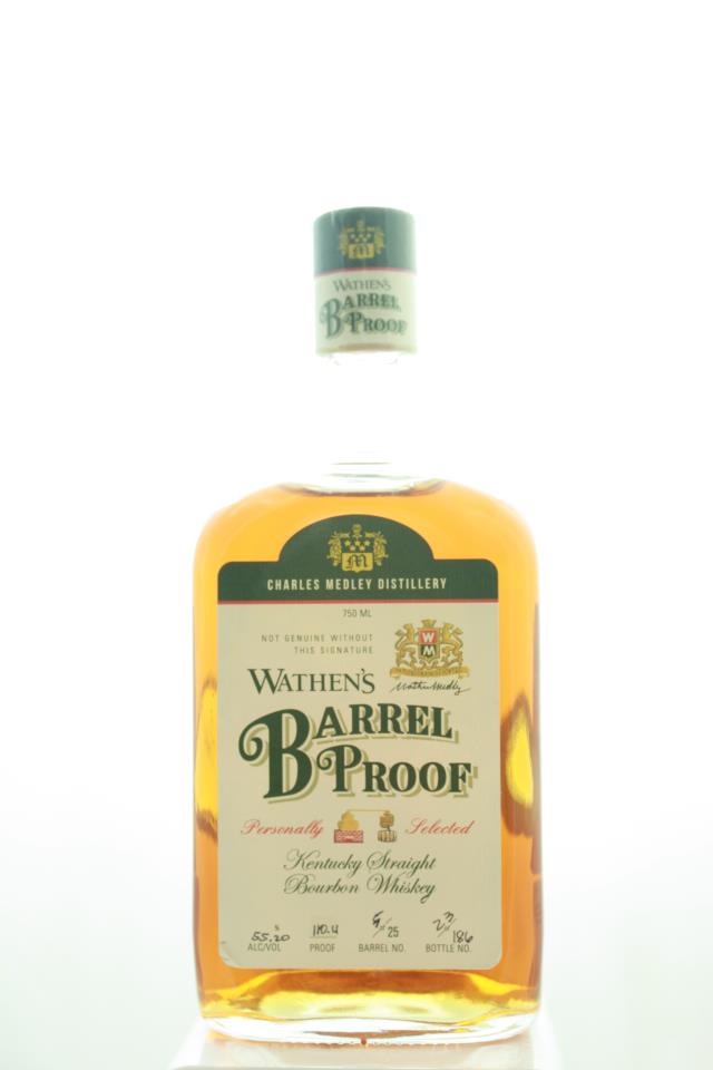 Charles Medley Wathen's Kentucky Straight Bourbon Whiskey Barrel Proof Personally Selected Barrel 5/25 NV