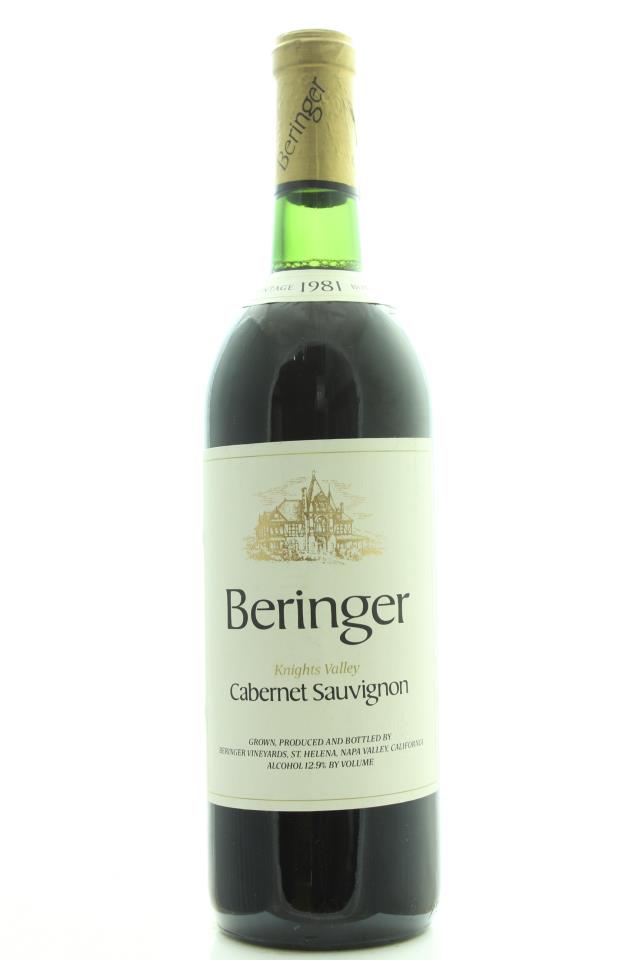 Beringer Vineyards Cabernet Sauvignon Knights Valley 1981
