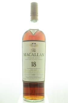 The Macallan Single Malt Highland Scotch Whisky Sherry Oak Cask 18-Year-Old 1987