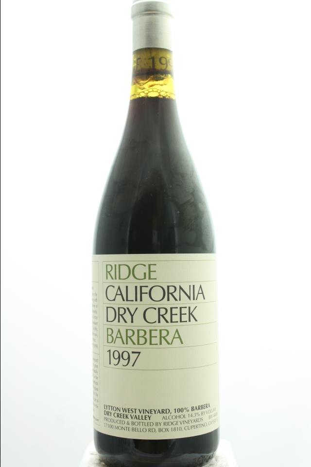 Ridge Vineyards Barbera Dry Creek Lytton West Vineyard ATP 1997