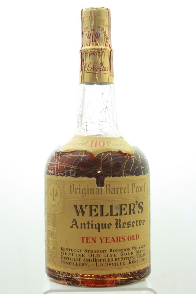 Stitzel-Weller Kentucky Straight Bourbon Whiskey Weller's Antique Reserve Ten-Years-Old Original Barrel Proof NV