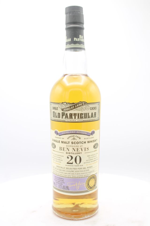 Ben Nevis Distillery Single Malt Scotch Whisky Old Particular Single Cask 20-Years-Old 1996