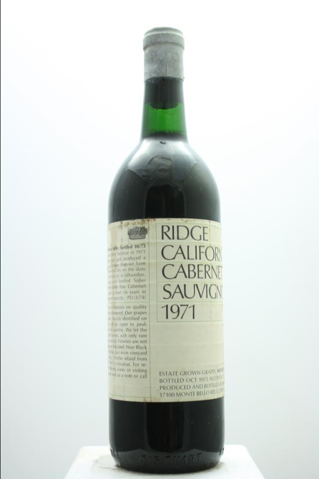 Ridge Vineyards Cabernet Sauvignon Estate Monte Bello 1971