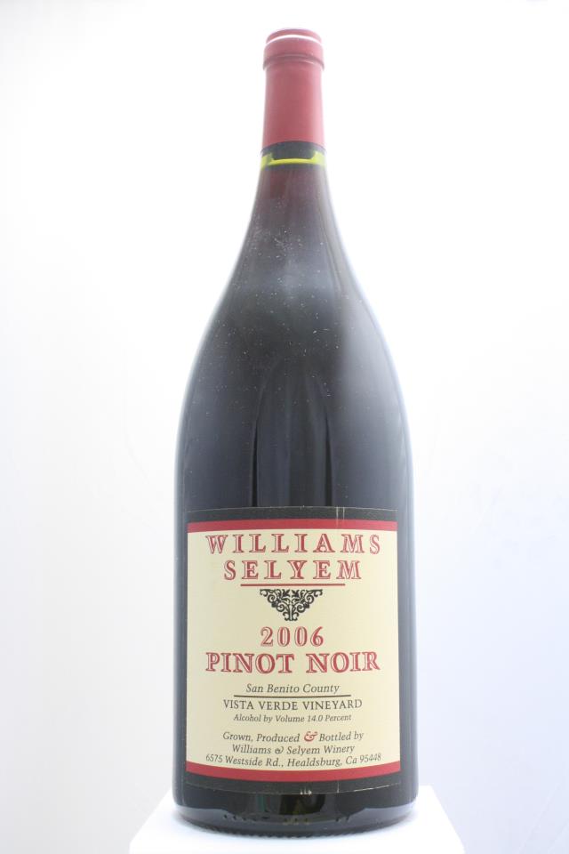 Williams Selyem Pinot Noir Estate Vista Verde Vineyard 2006