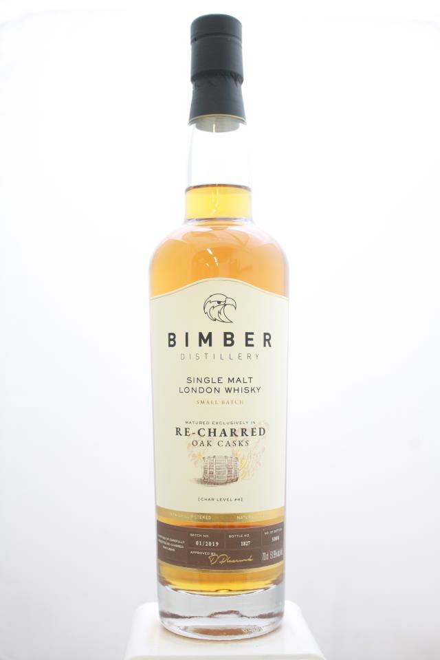 Bimber Single Malt London Whisky Small Batch Re-Charred Oak Casks Char Level #4 2019