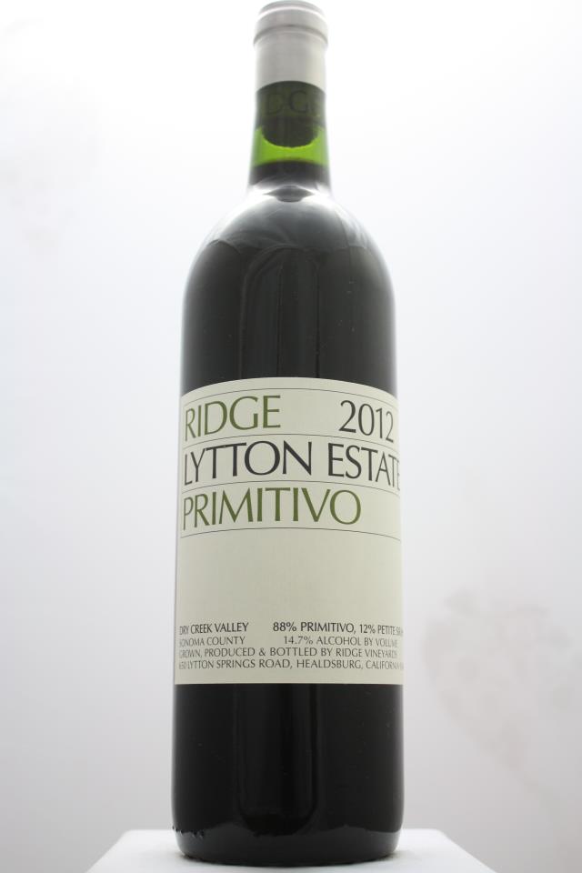 Ridge Vineyards Primitivo Lytton Estate 2012