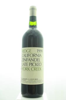 Ridge Vineyards Zinfandel York Creek Late Picked 1999