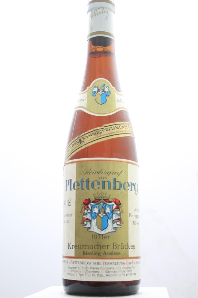 von Plettenberg Kreuznacher Brückes Riesling Auslese #21 1971