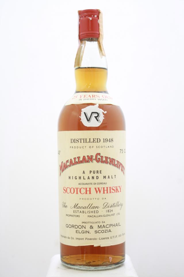 Macallan-Glenlivet A Pure Highland Malt Scotch Whisky 25-Years-Old 1948