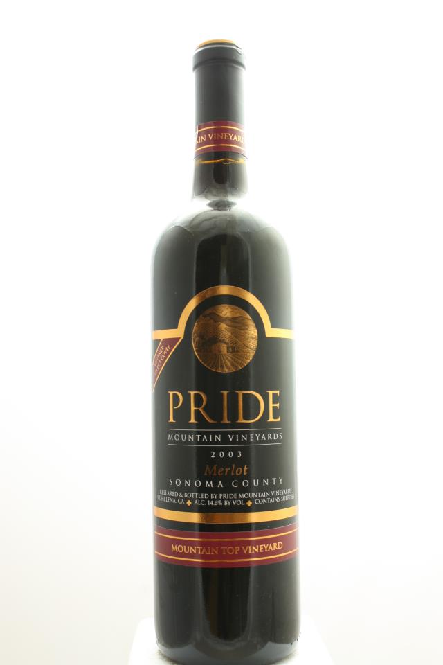 Pride Mountain Vineyards Merlot Vintner's Select Mountain Top Vineyard 2003
