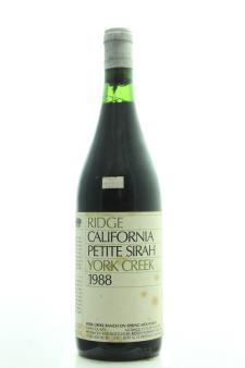 Ridge Vineyards Petite Sirah York Creek 1988