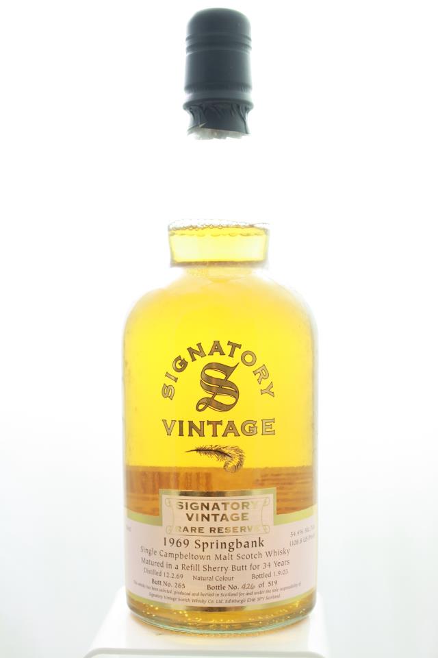 Signatory Vintage Springbank Single Campbeltown Malt Scotch Whisky Rare Reserve 34-Years-Old 1969