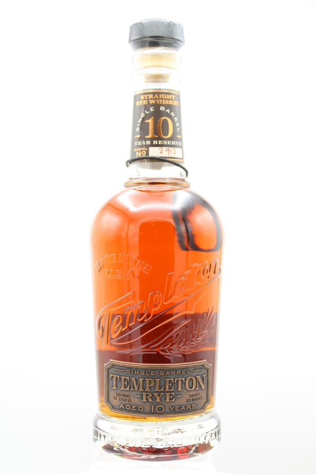 Templeton Rye Straight Rye Whiskey Single Barrel Reserve Aged-10-Years NV