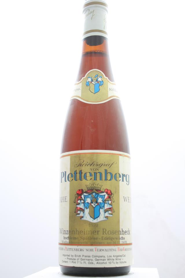 von Plettenberg Winzenheimer Rosenheck Riesling Spätlese Edelgewächs 1970