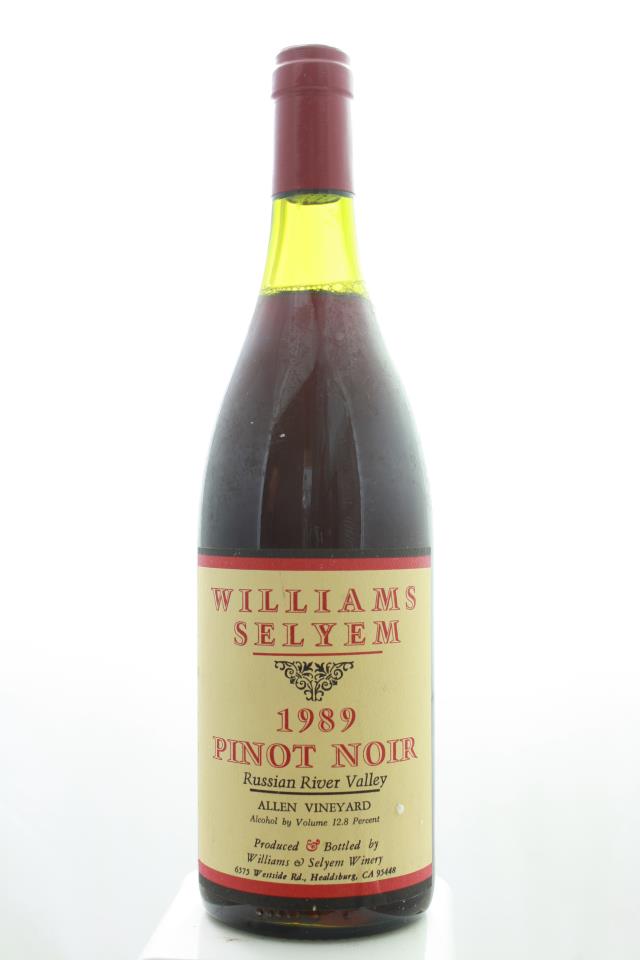 Williams Selyem Pinot Noir Allen Vineyard 1989