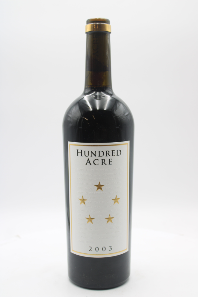 Hundred Acre Cabernet Sauvignon Estate Kayli Morgan Vineyard 2003