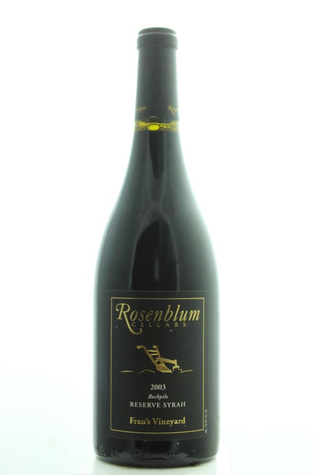 Rosenblum Syrah Rockpile Reserve Fran's Vineyard 2003