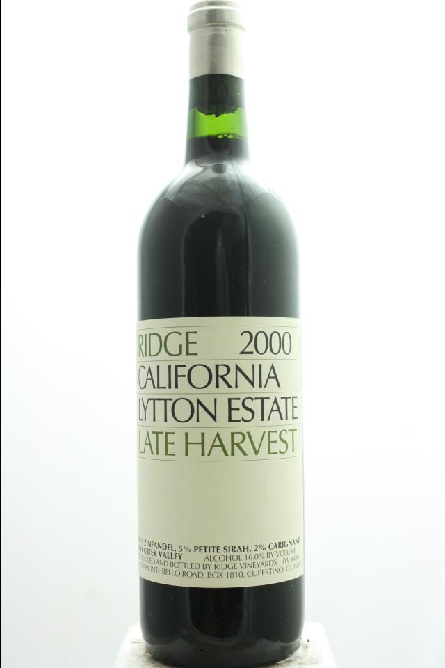 Ridge Vineyards Zinfandel Lytton Estate Late Harvest 2000