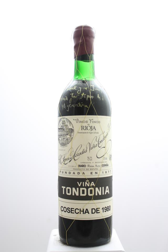 R. López de Heredia Rioja Tinto Gran Reserva Viña Tondonia 1980