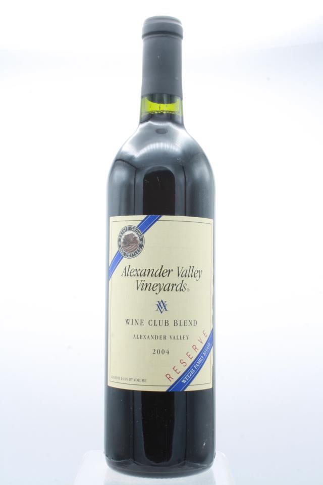 Alexander Valley Vineyards Wine Club Blend Reserve Wetzel Family Estate 2004