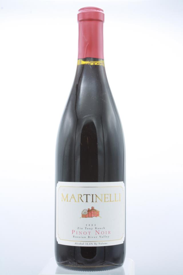 Martinelli Pinot Noir Zio Tony Ranch 2003
