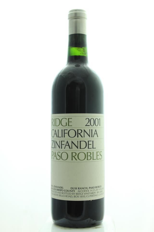 Ridge Vineyards Zinfandel Paso Robles 2001