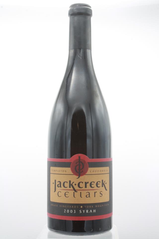 Jack Creek Syrah Kruse Vineyards 2003
