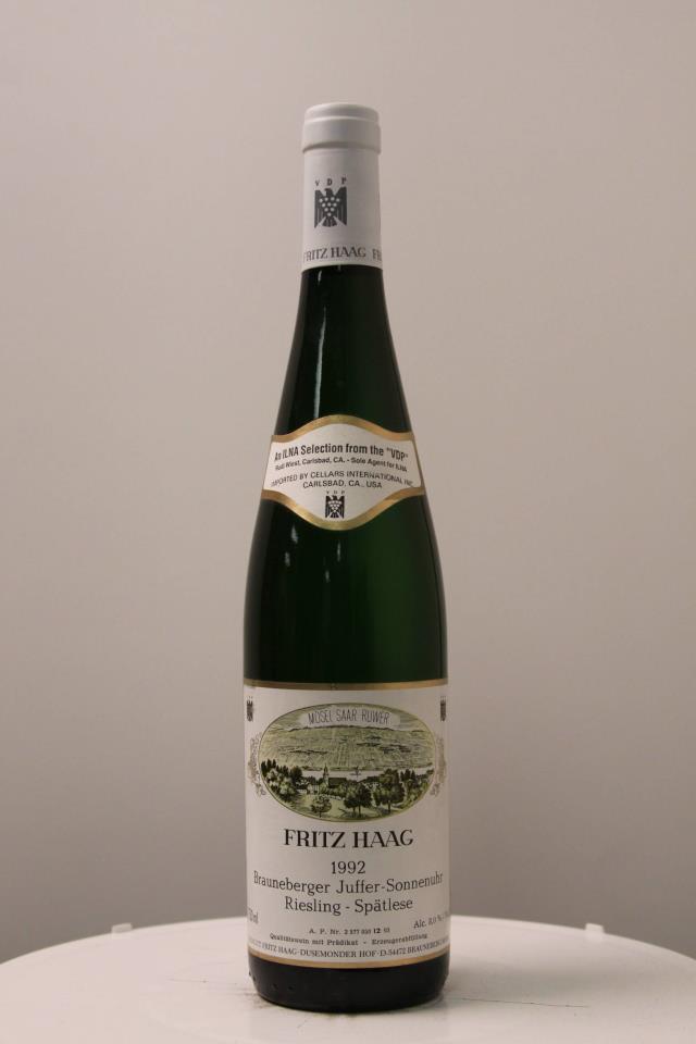 F. Haag Brauneberger Juffer Sonnenuhr Spatlese 1992