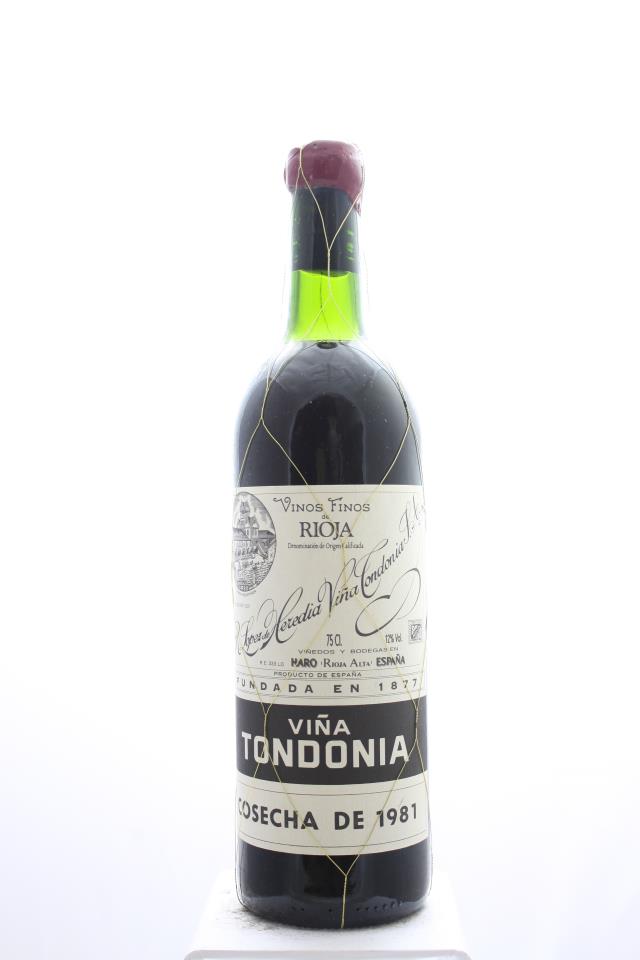 R. López de Heredia Rioja Tinto Gran Reserva Viña Tondonia 1981