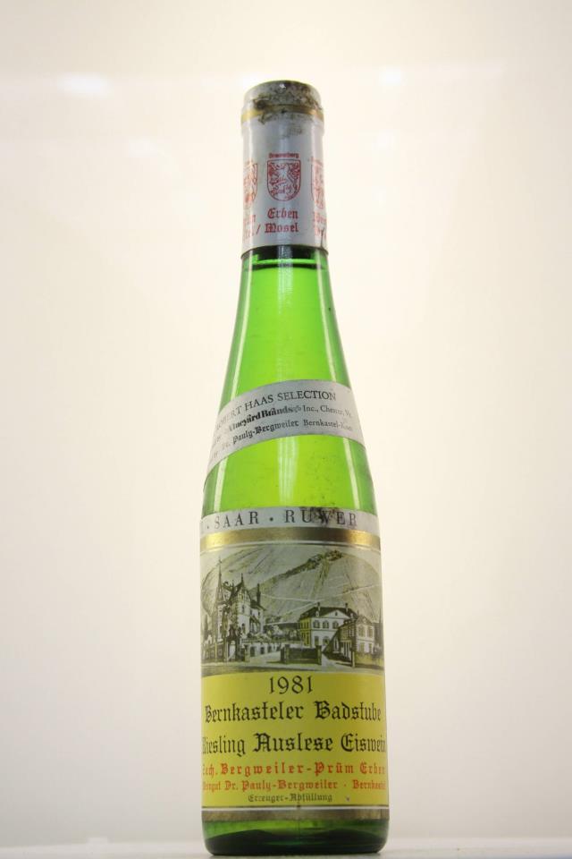 Zach. Bergweiler-Prüm Erben Bernkasteler Badstube Riesling Auslese Eiswein 1981