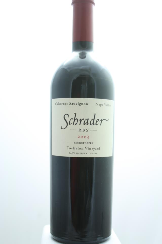 Schrader Cabernet Sauvignon Beckstoffer To Kalon Vineyard RBS 2003