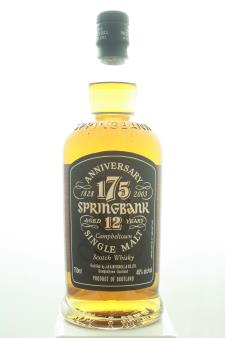 Springbank (J. & A. Mitchell & Co.) Campbeltown Single Malt Scotch Whisky 12-Year-Old 175th Anniversary NV