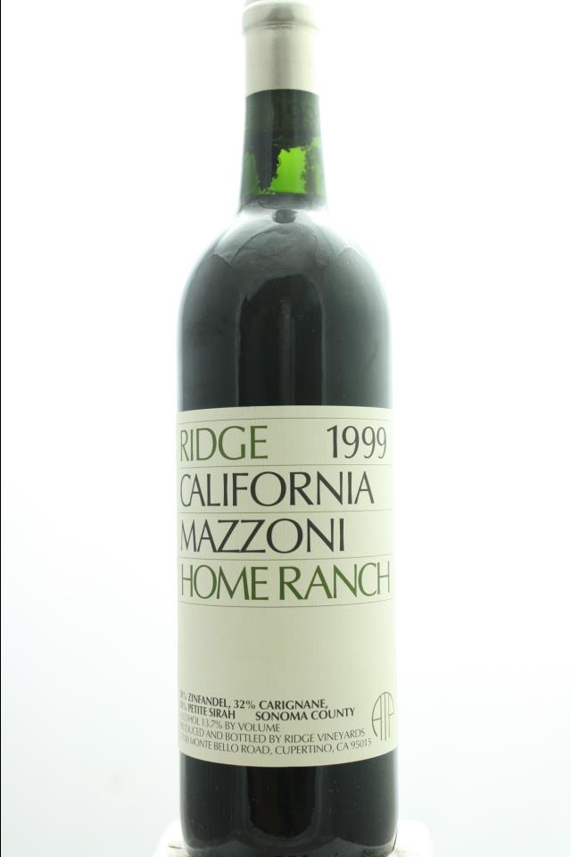 Ridge Vineyards Zinfandel Mazzoni Home Ranch ATP 1999