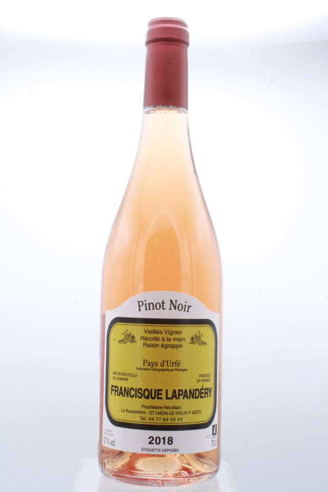 Francisque Lapandery Pinot Noir Rose Vieilles Vignes Pays d'Urfe 2018