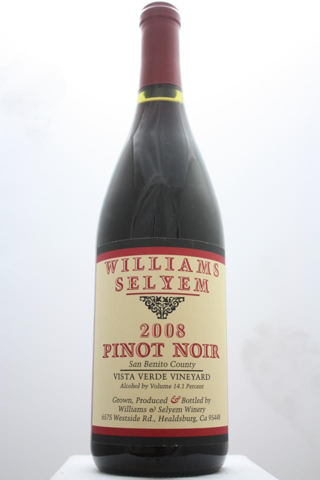 Williams Selyem Pinot Noir Vista Verde Vineyard 2008