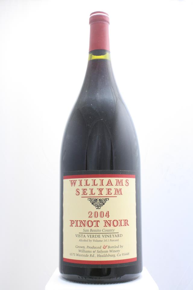 Williams Selyem Pinot Noir Estate Vista Verde Vineyard 2004