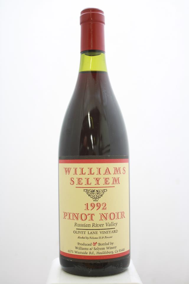 Williams Selyem Pinot Noir Olivet Lane Vineyard 1992