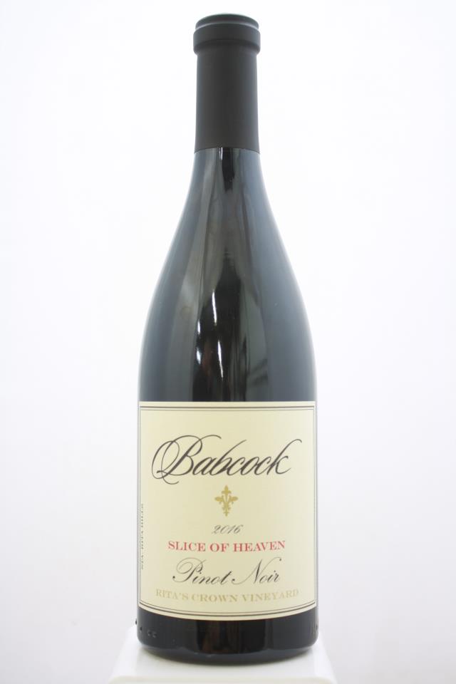 Babcock Pinot Noir Slice of Heaven Rita's Crown Vineyard 2016