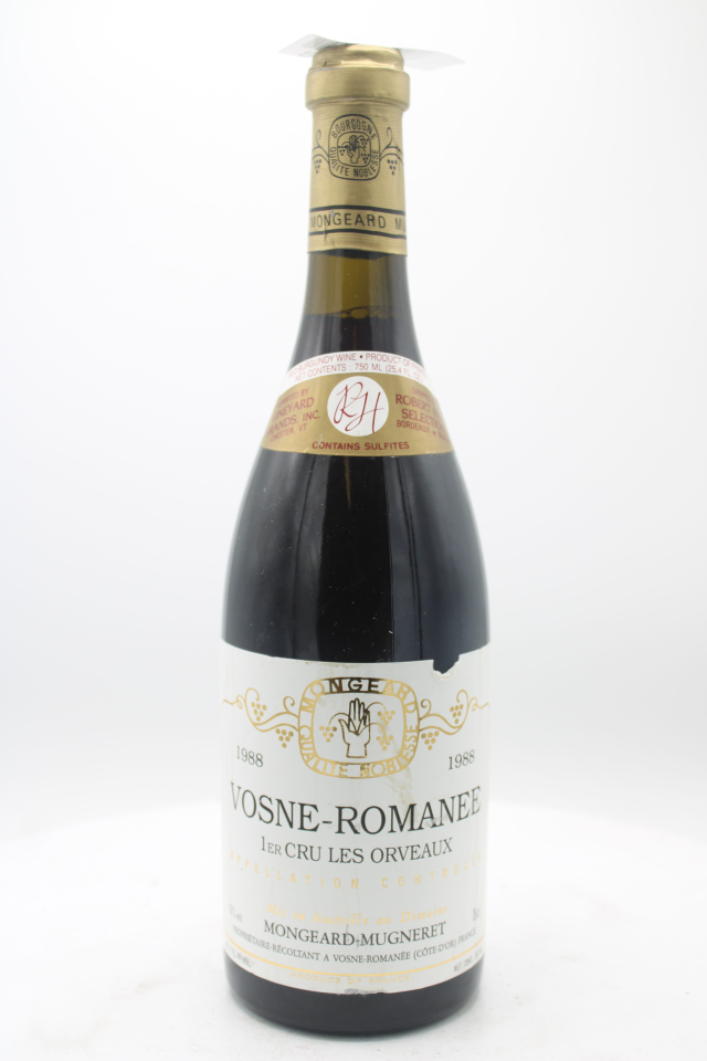 Mongeard Mugneret Vosne Romanée Les Orveaux 1988