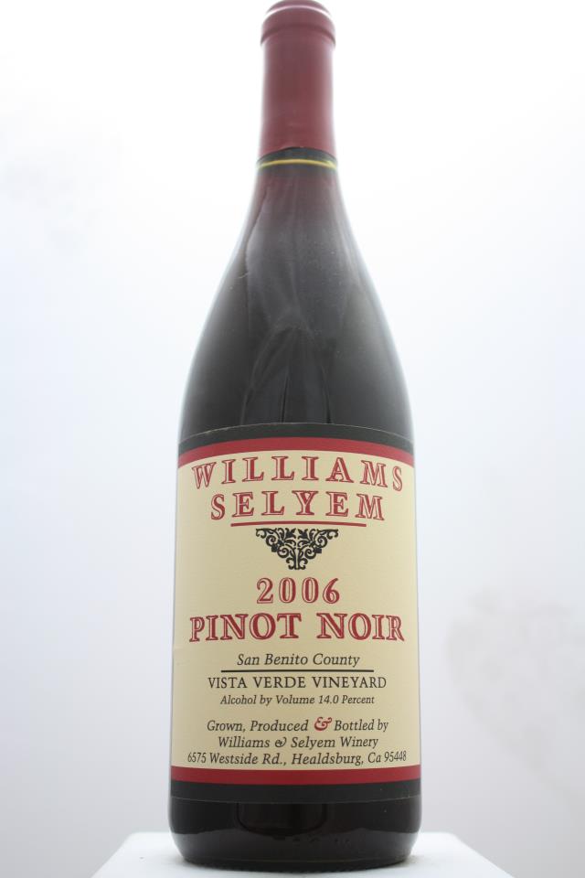 Williams Selyem Pinot Noir Vista Verde Vineyard 2006