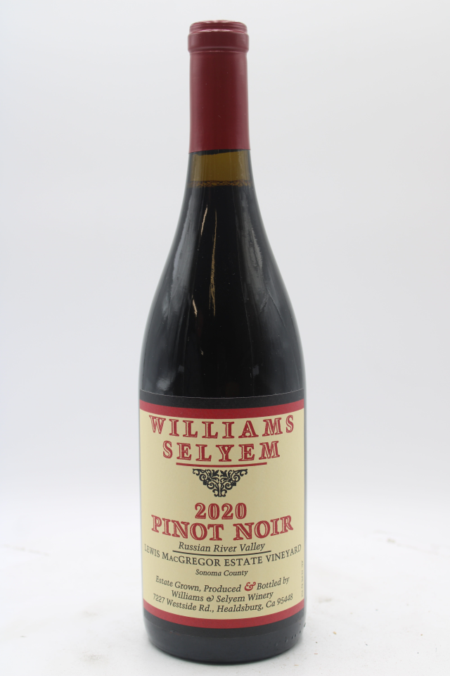 Williams Selyem Pinot Noir Lewis MacGregor Estate Vineyard 2020