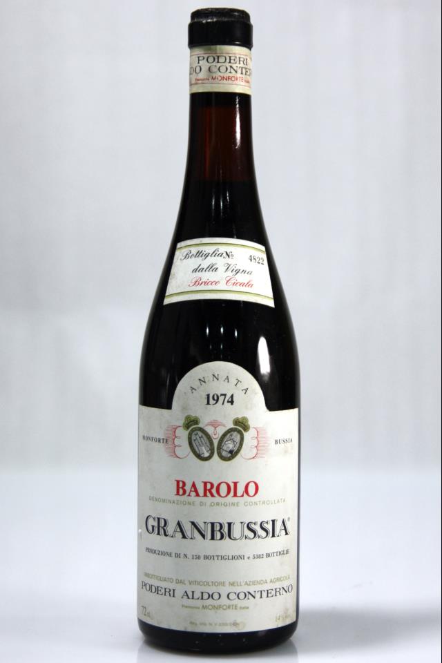 A. Conterno Barolo Granbussia dalla Vigna Bricco Colonnello 1974
