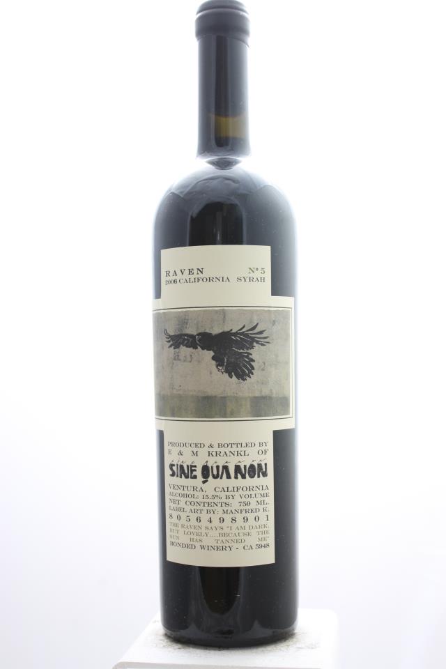 Sine Qua Non Syrah Raven Series 2006