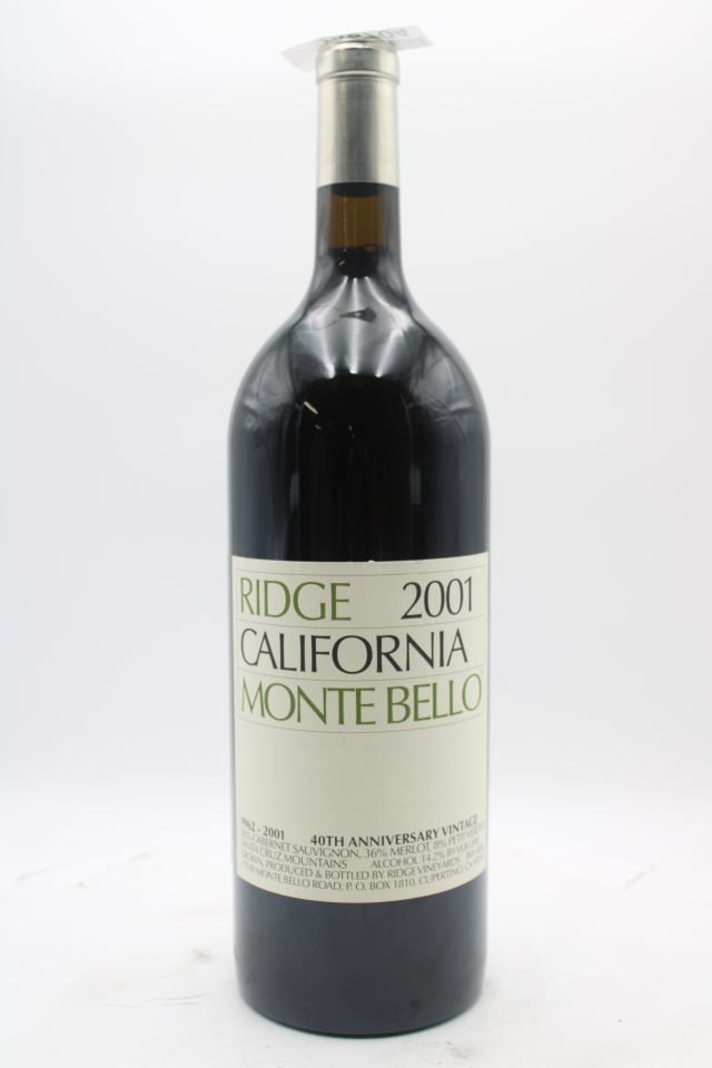 Ridge Vineyards Monte Bello 40th Anniversary Vintage 2001
