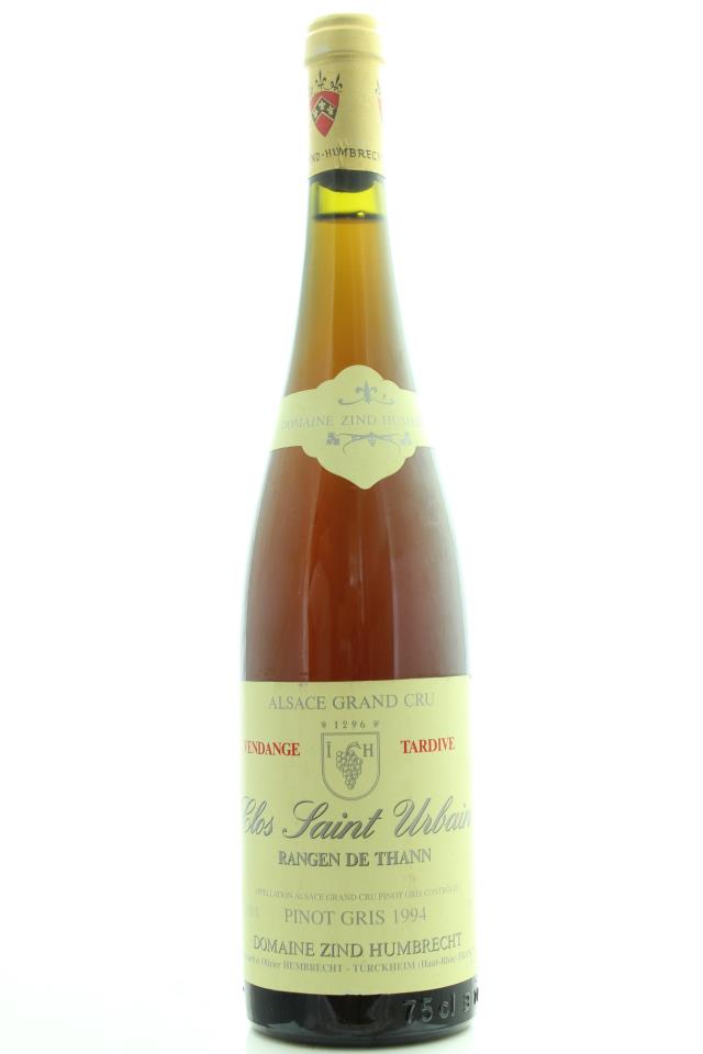 Zind-Humbrecht Pinot Gris Rangen de Thann Clos Saint-Urbain Vendange Tardive 1994