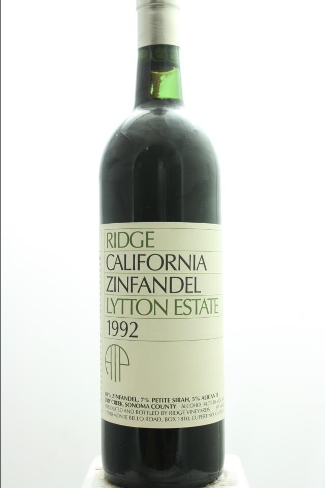 Ridge Vineyards Zinfandel Lytton Estate ATP 1992