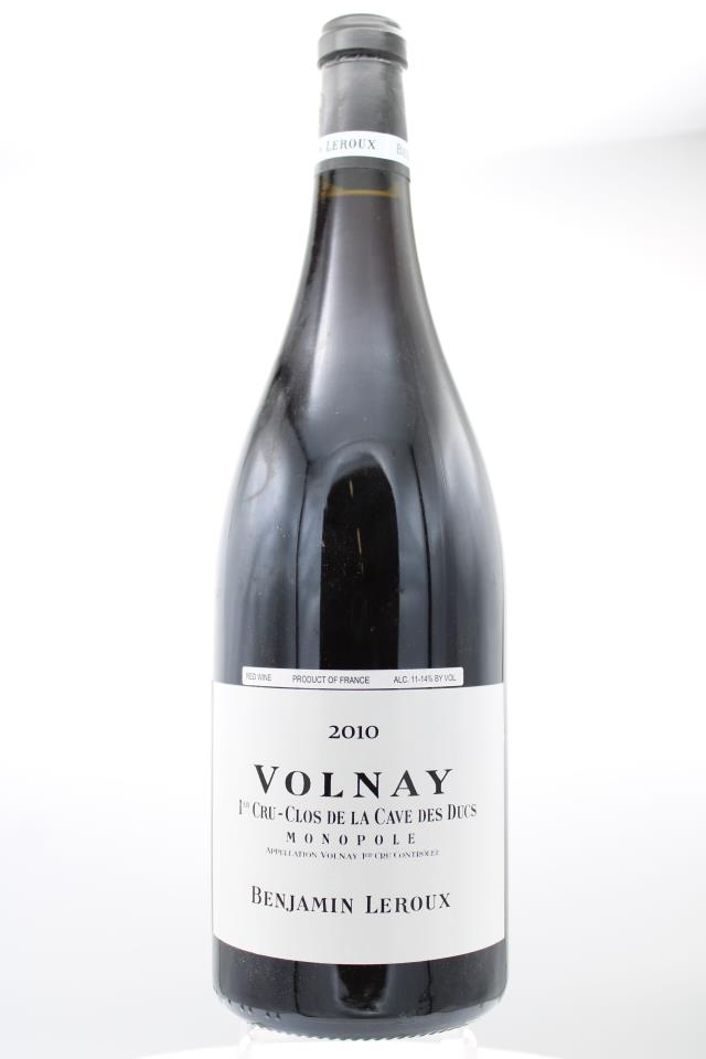 Benjamin Leroux Volnay Clos De La Cave Des Ducs Monopole 2010