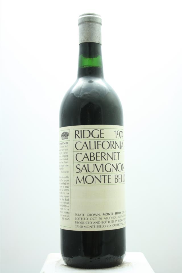 Ridge Vineyards Cabernet Sauvignon Estate Monte Bello 1974