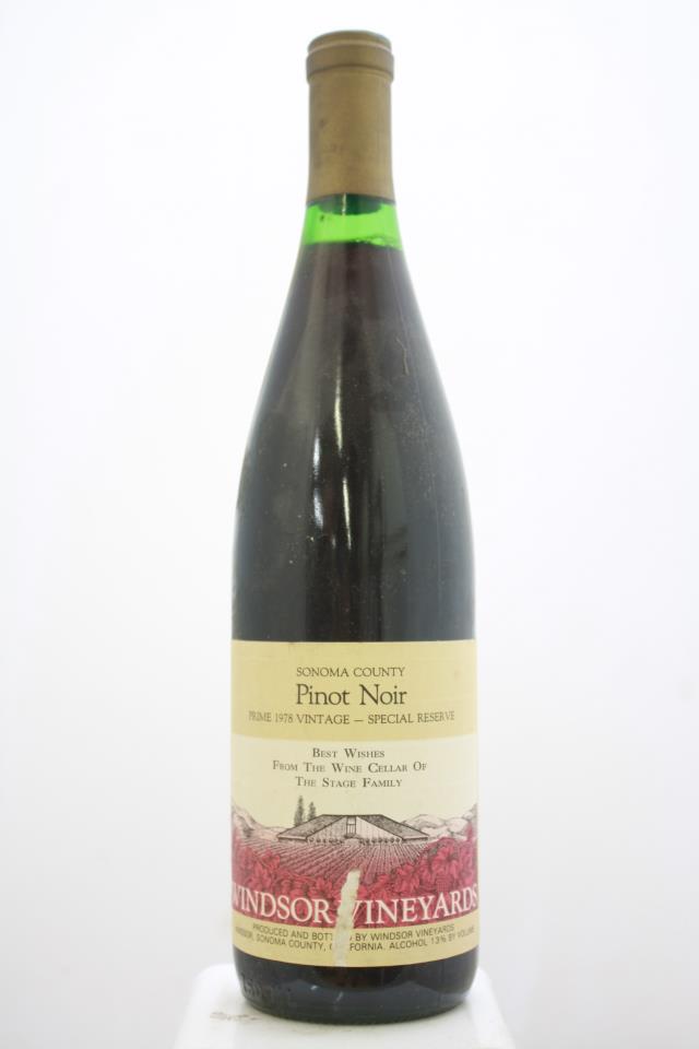 Windsor Vineyards Pinot Noir Special Reserve 1978
